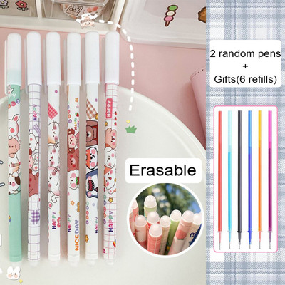 8Pcs/Set Kawaii brisive gel olovke u boji s plavim punjenjem, 0,5 mm pero, kemijska olovka za djevojčice koje pišu, korejski školski pribor, pribor