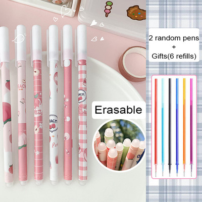 8Pcs/Set Kawaii brisive gel olovke u boji s plavim punjenjem, 0,5 mm pero, kemijska olovka za djevojčice koje pišu, korejski školski pribor, pribor