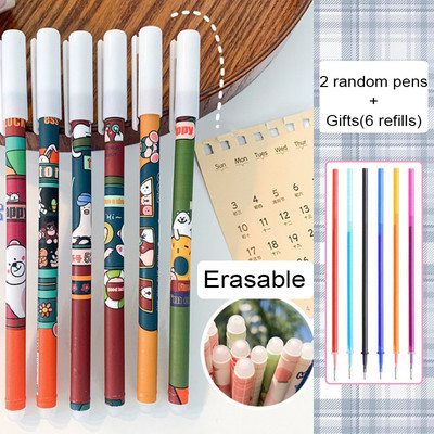 8Pcs/Set Kawaii brisive gel olovke u boji s plavim punjenjem, 0,5 mm pero, kemijska olovka za djevojčice koje pišu, korejski školski pribor, pribor