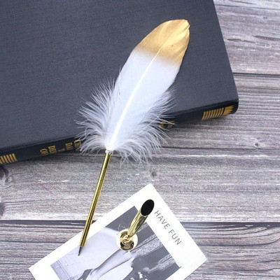 Pix cu pene de aur cu pulverizare, instrument de scris, cadou de Crăciun, pix pentru semnătură, articole de papetărie, rechizite de birou pentru școală