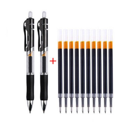 5+20Pcs/Lot Komplet gel olovaka na uvlačenje crne/crvene/plave tinte za pisanje 0,5 mm punjenja Uredski pribor Školski pribor Pribor