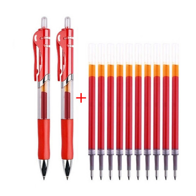 5+20Pcs/Lot Komplet gel olovaka na uvlačenje crne/crvene/plave tinte za pisanje 0,5 mm punjenja Uredski pribor Školski pribor Pribor