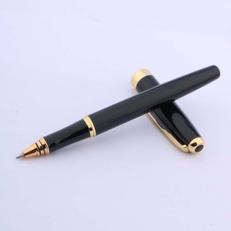 luksusa 388 Black RollerBall Pen Ripple Golden Trim dāvana Arrow Clip paraksta pildspalva Bizness Biroja skolas piederumi Rakstīšana