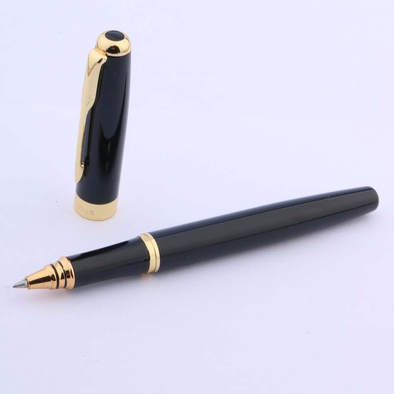 luksusa 388 Black RollerBall Pen Ripple Golden Trim dāvana Arrow Clip paraksta pildspalva Bizness Biroja skolas piederumi Rakstīšana