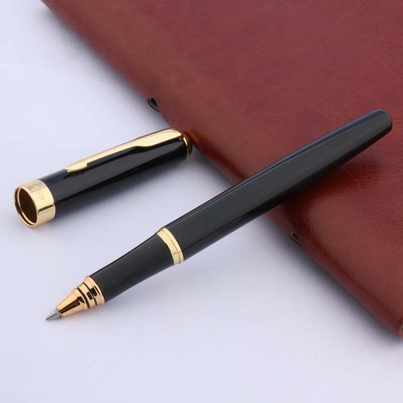 luksusa 388 Black RollerBall Pen Ripple Golden Trim dāvana Arrow Clip paraksta pildspalva Bizness Biroja skolas piederumi Rakstīšana