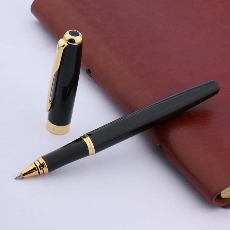 luksusa 388 Black RollerBall Pen Ripple Golden Trim dāvana Arrow Clip paraksta pildspalva Bizness Biroja skolas piederumi Rakstīšana