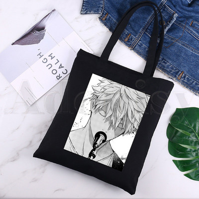 Yaoi Bl Given Anime Mafuyu Sieviešu Rokassomas Auduma Audekla Tote Bag Black Women Eco Atkārtoti lietojamas Plecu somas Bolsas De Tela