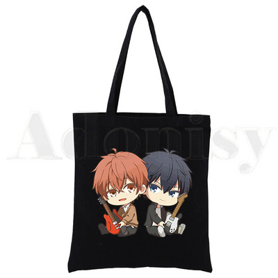 Yaoi Bl Given Anime Mafuyu Ženske ručne torbe Platnena platnena velika torba Crne ženske ekološke višekratne torbe za kupnju na rame Bolsas De Tela