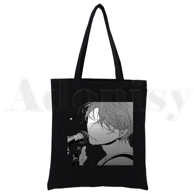 Yaoi Bl Given Anime Mafuyu Ženske ručne torbe Platnena platnena velika torba Crne ženske ekološke višekratne torbe za kupnju na rame Bolsas De Tela