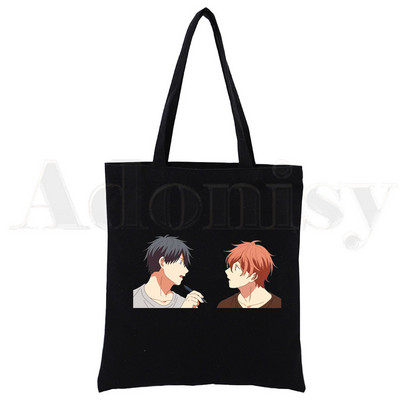 Yaoi Bl Given Anime Mafuyu Ženske ručne torbe Platnena platnena velika torba Crne ženske ekološke višekratne torbe za kupnju na rame Bolsas De Tela