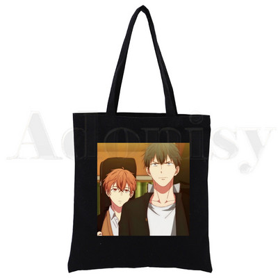 Yaoi Bl Given Anime Mafuyu Ženske ručne torbe Platnena platnena velika torba Crne ženske ekološke višekratne torbe za kupnju na rame Bolsas De Tela