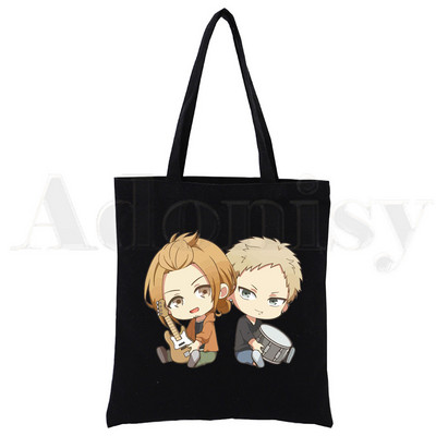 Yaoi Bl Given Anime Mafuyu Ženske ručne torbe Platnena platnena velika torba Crne ženske ekološke višekratne torbe za kupnju na rame Bolsas De Tela