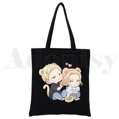 Yaoi Bl Given Anime Mafuyu Ženske ručne torbe Platnena platnena velika torba Crne ženske ekološke višekratne torbe za kupnju na rame Bolsas De Tela