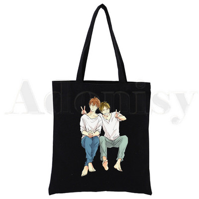 Yaoi Bl Given Anime Mafuyu Ženske ručne torbe Platnena platnena velika torba Crne ženske ekološke višekratne torbe za kupnju na rame Bolsas De Tela