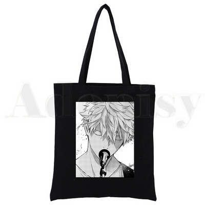 Yaoi Bl Given Anime Mafuyu Ženske ručne torbe Platnena platnena velika torba Crne ženske ekološke višekratne torbe za kupnju na rame Bolsas De Tela