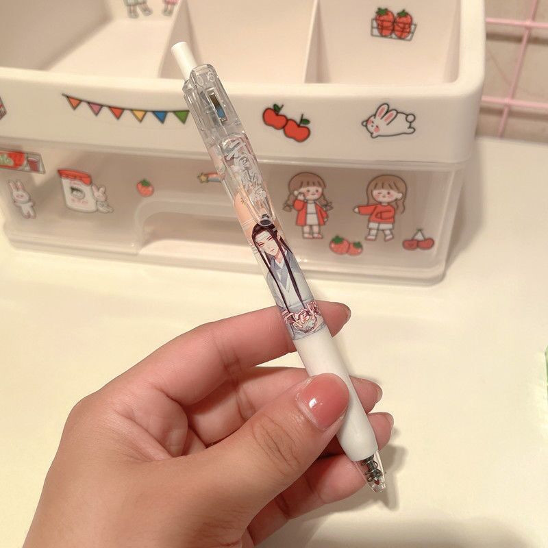 6pcs/set Comic Heaven Official's Blessing Gel Pen Style Press Bullet Anime Tian Guan Ci Fu Hua Cheng 0,5 mm crna olovka za pisanje