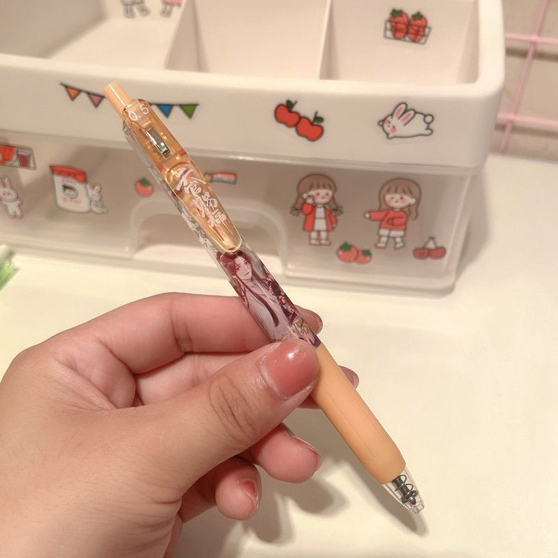 6pcs/set Comic Heaven Official's Blessing Gel Pen Style Press Bullet Anime Tian Guan Ci Fu Hua Cheng 0,5 mm crna olovka za pisanje
