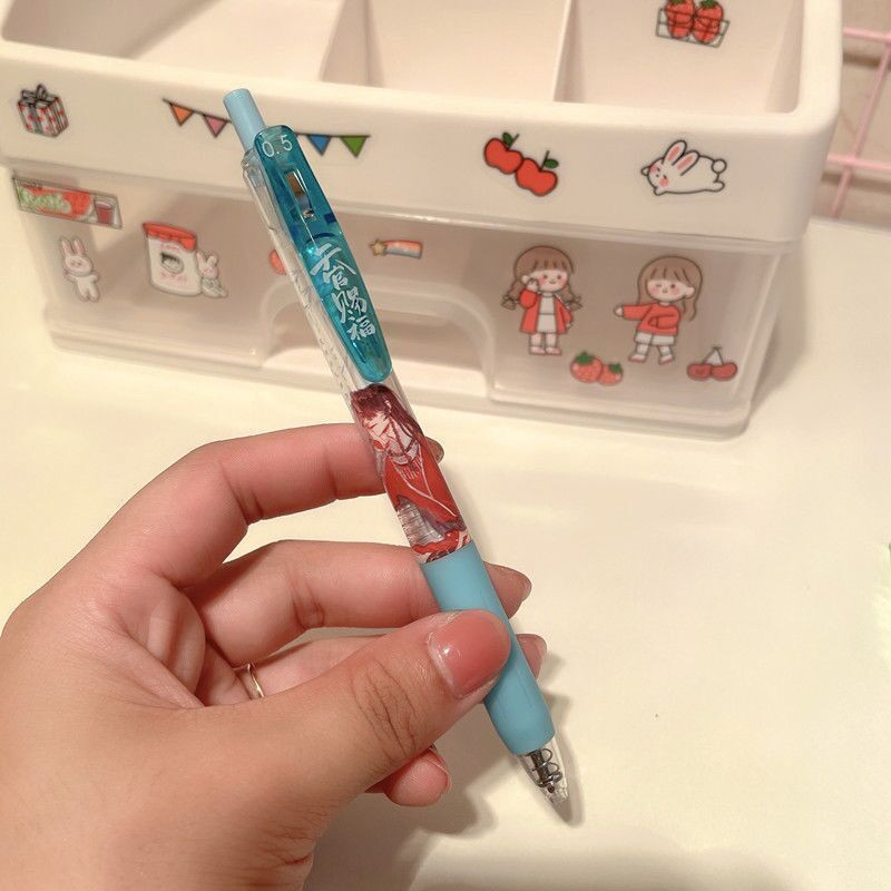 6pcs/set Comic Heaven Official's Blessing Gel Pen Style Press Bullet Anime Tian Guan Ci Fu Hua Cheng 0,5 mm crna olovka za pisanje