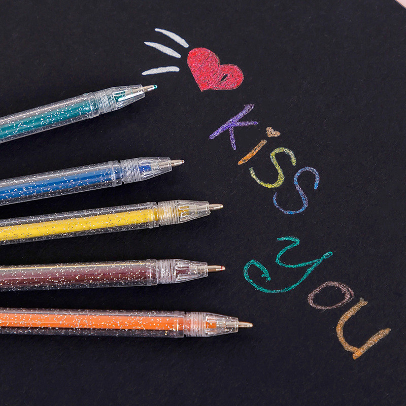 8 τεμάχια/σετ Χρώματα Kawaii Glitter Gel στυλό Χαριτωμένο έγχρωμο στυλό σχεδίασης Μαρκαδόρος για κορίτσια παιδιά Δώρο DIY School Art Stationery