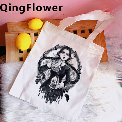 Streda Addams nákupná taška kabelka recyklačná taška bolso bolsa taška reciclaje tkané bolsas reutilizables boodschappentas cabas