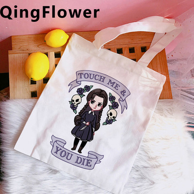 Streda Addams nákupná taška kabelka recyklačná taška bolso bolsa taška reciclaje tkané bolsas reutilizables boodschappentas cabas