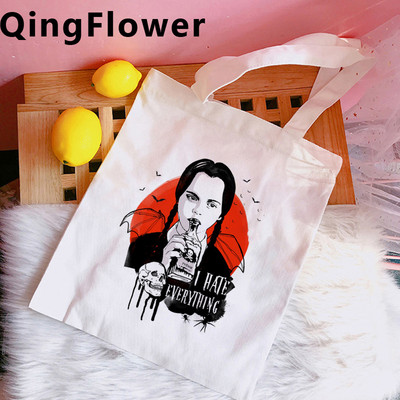 Streda Addams nákupná taška kabelka recyklačná taška bolso bolsa taška reciclaje tkané bolsas reutilizables boodschappentas cabas