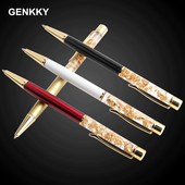 GENKKY Pen Crystal Gradient lodīšu pildspalvas Izsmalcinātas, radošas luksusa augstas kvalitātes zelta folijas lodīšu pildspalvas Dāvanu piederumi studentiem