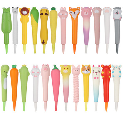 Creioane cu spumă pentru strângere cu semnătură de desene animate Creioane pentru ameliorarea stresului Pix gel squishy Papetărie de birou pentru școală Materiale de scris