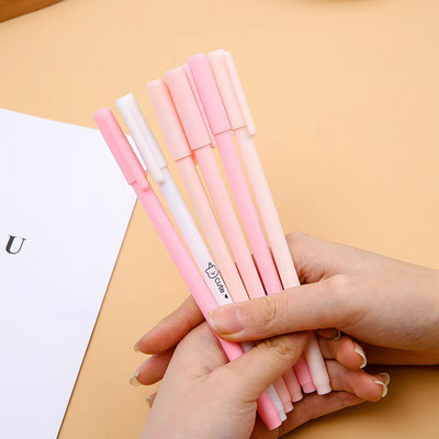 6 τμχ/Παρτίδα Cartoon Morandi 0,5mm Black Ink Gel Pens Kawaii Simple Boligrafos For Kids Δώρα Σχολικά είδη γραφείου Χαρτικά