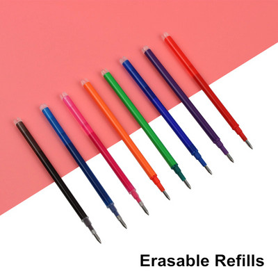 8PCS/LOT 11.2CM Дължина 0.5mm Точка за писане Magic Erasable Pen Refill Eraser Ink Gel Pen Refiles Канцелария за писане в училище