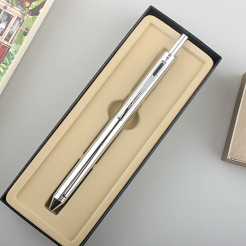 Pixuri cu bilă din metal multicolor 4 în 1, pix cu bilă 3 culori, 1 creion automat pentru școală, rechizite de scris, cadouri de papetărie