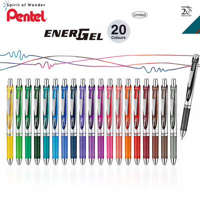 Japan Pentel Gel Pen BLN75 Sima és gyorsan száradó nyomóvíz toll diákoknak 0,5 mm-es iskolai kellékekkel, 20 színben