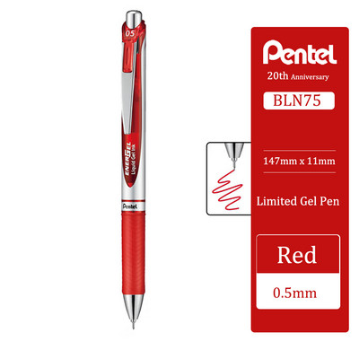 Japan Pentel Gel Pen BLN75 Stilo cu apă presă netedă și cu uscare rapidă pentru studenți cu rechizite școlare de 0,5 mm Papetarie 20 de culori