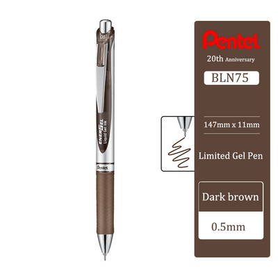 Japan Pentel Gel Pen BLN75 Stilo cu apă presă netedă și cu uscare rapidă pentru studenți cu rechizite școlare de 0,5 mm Papetarie 20 de culori