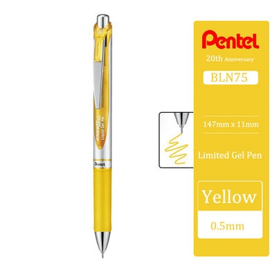 Japan Pentel Gel Pen BLN75 Stilo cu apă presă netedă și cu uscare rapidă pentru studenți cu rechizite școlare de 0,5 mm Papetarie 20 de culori