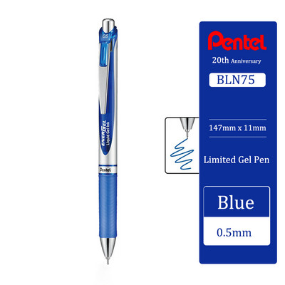 Japan Pentel Gel Pen BLN75 Stilo cu apă presă netedă și cu uscare rapidă pentru studenți cu rechizite școlare de 0,5 mm Papetarie 20 de culori
