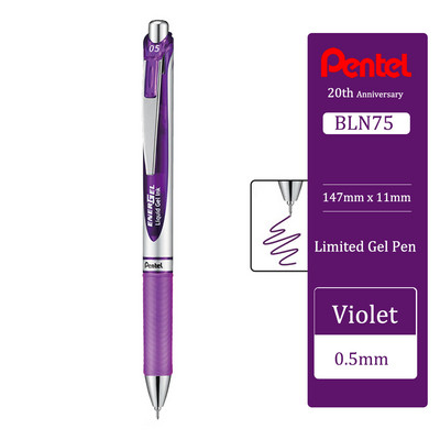 Japan Pentel Gel Pen BLN75 Stilo cu apă presă netedă și cu uscare rapidă pentru studenți cu rechizite școlare de 0,5 mm Papetarie 20 de culori
