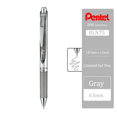 Japan Pentel Gel Pen BLN75 Stilo cu apă presă netedă și cu uscare rapidă pentru studenți cu rechizite școlare de 0,5 mm Papetarie 20 de culori