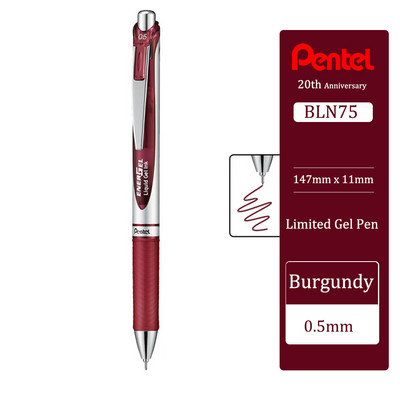 Japan Pentel Gel Pen BLN75 Stilo cu apă presă netedă și cu uscare rapidă pentru studenți cu rechizite școlare de 0,5 mm Papetarie 20 de culori