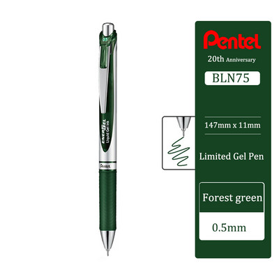 Japan Pentel Gel Pen BLN75 Stilo cu apă presă netedă și cu uscare rapidă pentru studenți cu rechizite școlare de 0,5 mm Papetarie 20 de culori