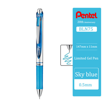 Japan Pentel Gel Pen BLN75 Stilo cu apă presă netedă și cu uscare rapidă pentru studenți cu rechizite școlare de 0,5 mm Papetarie 20 de culori