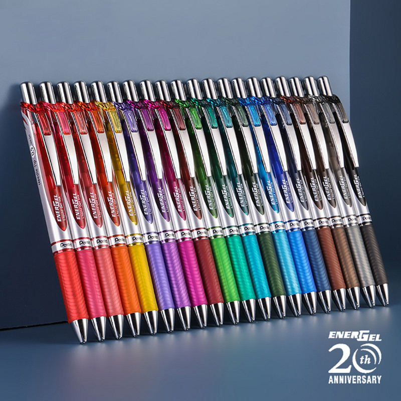 Japan Pentel Gel Pen BLN75 Stilo cu apă presă netedă și cu uscare rapidă pentru studenți cu rechizite școlare de 0,5 mm Papetarie 20 de culori