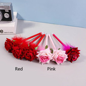 Pixuri cu bilă cu flori de trandafir Plant de simulare Pix pentru floarea soarelui Pix cadou pentru Ziua Îndrăgostiților Pix pentru biroul pentru școală, pix pentru studenți