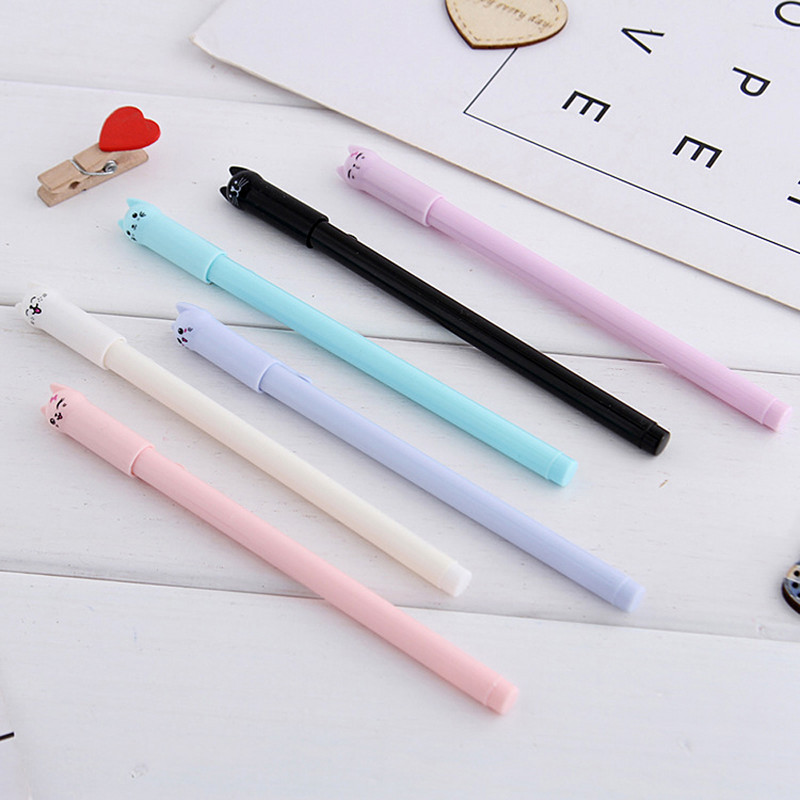 5Pcs/set Kawaii Cat gel olovka 0,38 mm Kreativna slatka neutralna tintna olovka Dječje poklon olovke Školski uredski pribor za pisanje Pribor