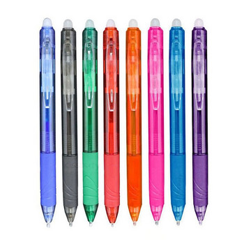 8Colors Magic Erasable Pen Press Gel Pen Erasable Refill Gel Ink Πτυσσόμενο στυλό Πλενόμενη λαβή Σχολική γραφική ύλη