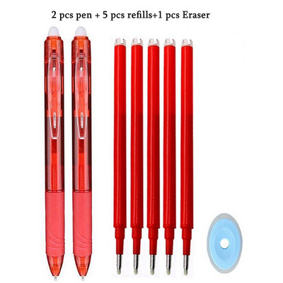 8Colors Magic Dzēšams pildspalva Preses Gēla Pildspalva Dzēšami Uzpildāma Gēla Tinte Ievelkamas Pildspalvas Mazgājams Rokturis Rodas Skolas Biroja Kancelejas preces
