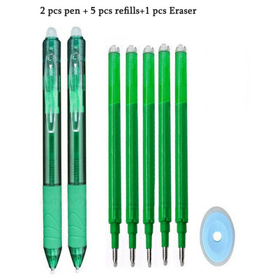 8Colors Magic Dzēšams pildspalva Preses Gēla Pildspalva Dzēšami Uzpildāma Gēla Tinte Ievelkamas Pildspalvas Mazgājams Rokturis Rodas Skolas Biroja Kancelejas preces