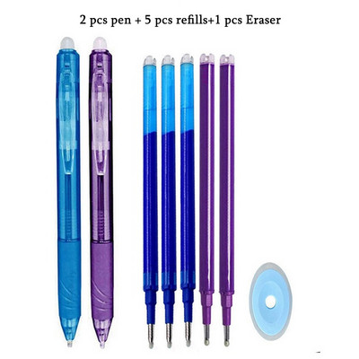8Colors Magic Dzēšams pildspalva Preses Gēla Pildspalva Dzēšami Uzpildāma Gēla Tinte Ievelkamas Pildspalvas Mazgājams Rokturis Rodas Skolas Biroja Kancelejas preces