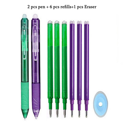 8Colors Magic Dzēšams pildspalva Preses Gēla Pildspalva Dzēšami Uzpildāma Gēla Tinte Ievelkamas Pildspalvas Mazgājams Rokturis Rodas Skolas Biroja Kancelejas preces