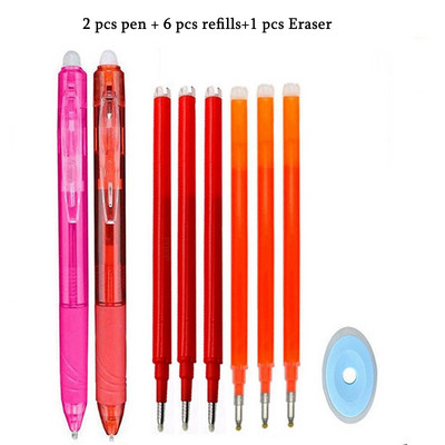 8Colors Magic Dzēšams pildspalva Preses Gēla Pildspalva Dzēšami Uzpildāma Gēla Tinte Ievelkamas Pildspalvas Mazgājams Rokturis Rodas Skolas Biroja Kancelejas preces